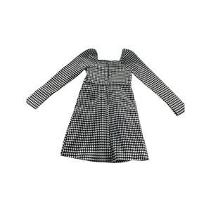Franki Girls Black White Plaid Long Sleeve Mini Dress Youth Size 8
